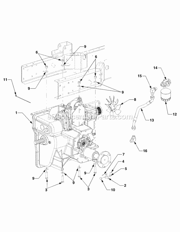 Transmission Mounting 1b075g & After Diagram and Parts List for 5234DL 54AL544-710, 54BL544-710 Cub Cadet Lawn Tractor